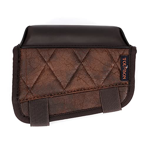 Tourbon Cheek Rest Pad With .22 Rifle Shell Holder Tactical Gun Stock Cover 14 Round Ammo Carrier Pouch Hunting Shooting Accessories (Pu Leather - Brown Left Hand) #TOP1