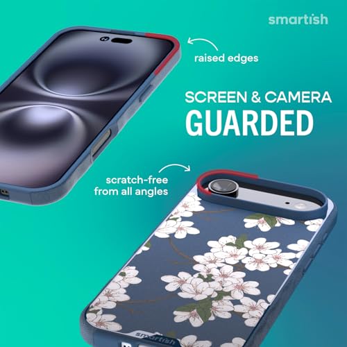 Image of Smartish iPhone Air MagSafe Case - Gripmunk Magnetic Slim Case [Lightweight + Protective] Thin Grip Cover with Microfiber Lining for Apple iPhone Air - Very Cherry Blossom