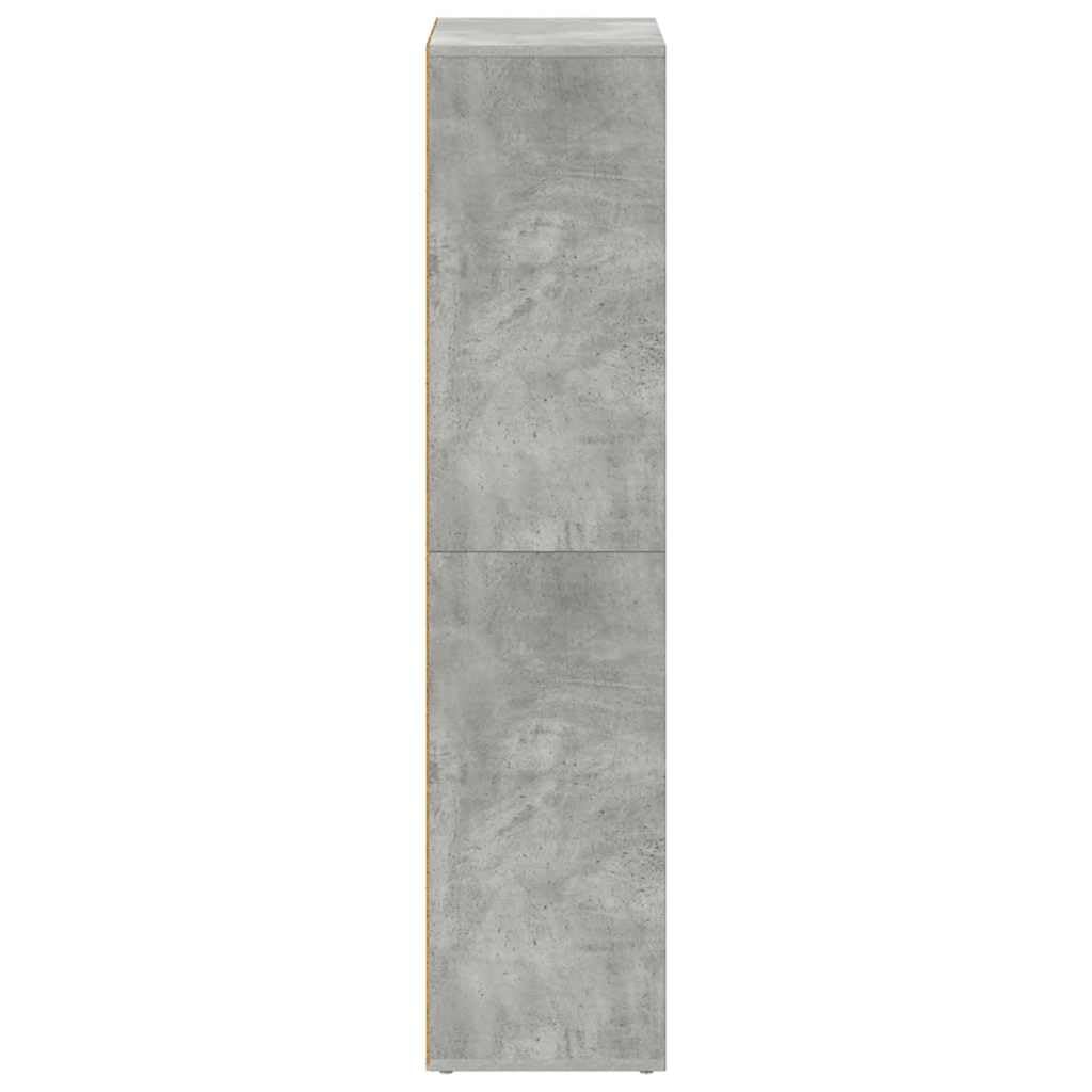 Biblioteka 8 przegródek Szary Beton 66x30x130 cm Drewno Ingenierie | Półka na książki Czasopisma DVD, zastosowanie poziome lub pionowe, łatwy montaż