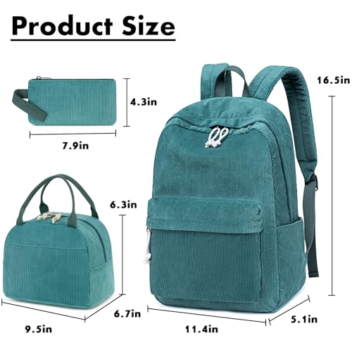 Bluboon School Backpack Set Girls Womens Laptop Bookbag Casual Daypack Fits 15 inch Laptop with Lunch Tote Bag and Pencil Bag