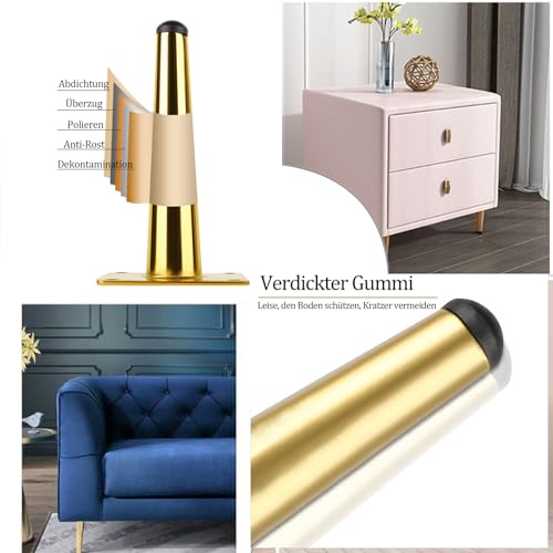 Patas de muebles de cono vertical de 20cm para renovar sillas, armarios y sofás 4