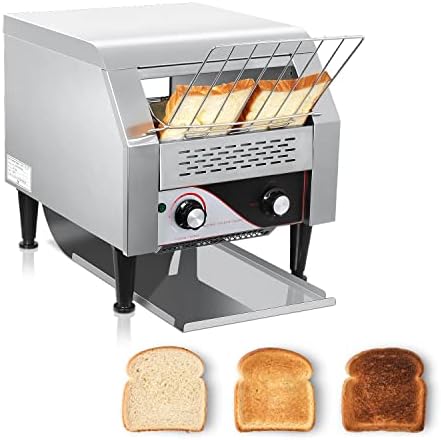 Commercial Conveyor Toaster 300PCS/Hour 110V Heavy Duty Restaurant Toaster Electric Countertop Belt Machine for Home Office Bread Bagel Breakfast Food