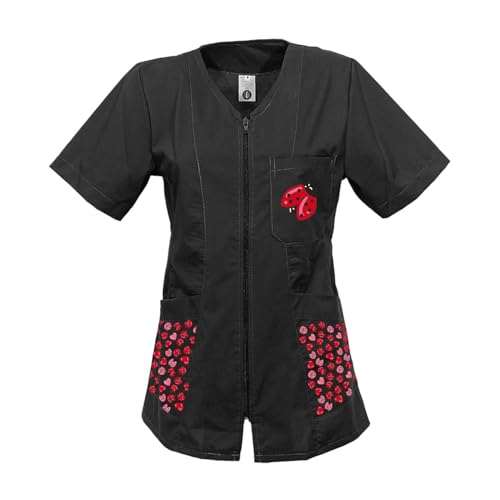 fratelliditalia.org Kittel Arbeitsschürze Damen Reißverschluss Kosmetikerin Meister Friseurin Krankenschwester und Pfleger Valentinstag