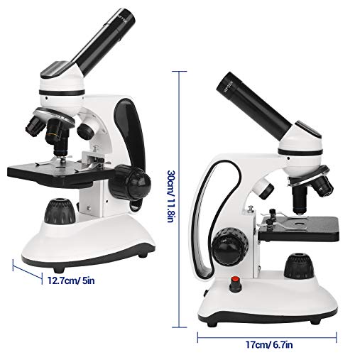BNISE Mikroskop, 40X-2000X Mikroskop für Studenten und Labor, Ganzmetall-Labormikroskop mit optischen Glaslinsen… – Bild 8
