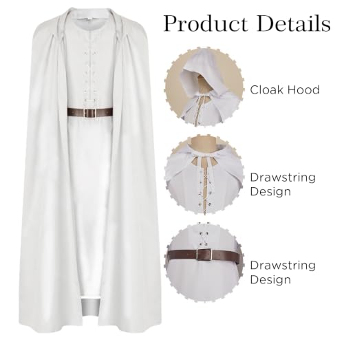 Wizard Costume Men Adult Renaissance Cosplay Cloak Robe Belt Accessories by Coser Park - Used condition - US$36.79