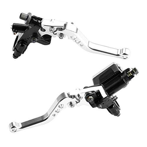 Homyl White Kit de alavanca de embreagem de cilindro mestre de freio guidão de motocicleta 22 mm