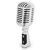 Pyle Classic Retro Dynamic Vocal Microphone – Old Vintage Style Unidirectional Cardioid Mic with XLR Cable – Universal Stand Compatible – Live Performance In Studio Recording – PDMICR42SL (Silver)