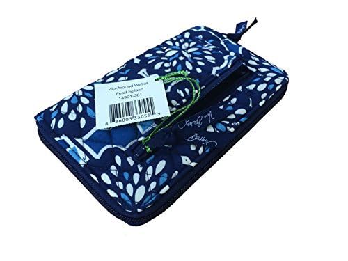 Vera Bradley Zip-Around Wallet (Petal Splash with Navy Interior)3