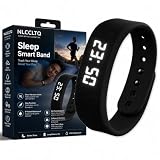 NLCCLTQ Mens Bracelet Vibrating Alarm Clock Vibration Wristband Silent Wrist Watch Wearable Digital Sleep Shock Bands for Heavy Sleepers Sleep Apnea Devices for Deaf with Smart Big Monitor(Black)