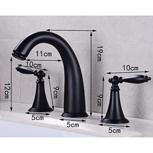 Robinets de lavabo 3 trous haut de gamme en laiton massif