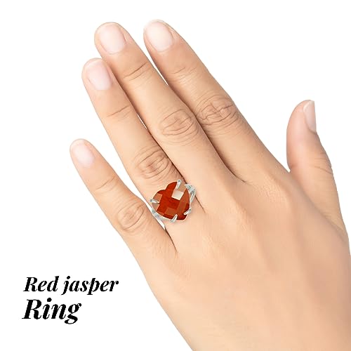 Image of Reiki Crystal Products Adjustable Rings, Amethyst, Black tourmaline, Goldstone brown, Green Jade, Lapis Lazuli, Opalite, Red Jasper, Rose Quartz, Tiger eye, Gemstone Ring