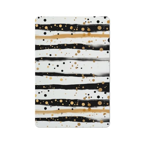 Peintures à suspendre en métal au design d'encre et pois dorés uniques