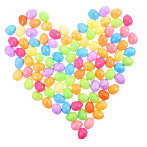 Gatuida 100 Piezas Huevos de Espuma Coloridos con Purpurina para Decoración de Pascua Huevos Simulados Realistas para Manualidades DIY y Suministros para Fiestas