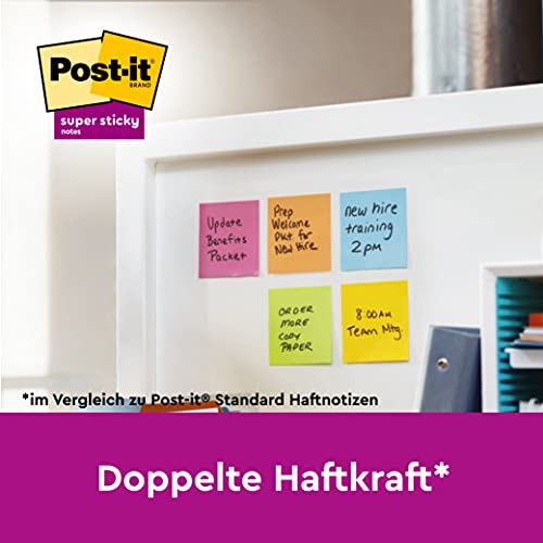 Post-it Haftnotizen 7100258789, Z-Notes Boost, 76x76mm, vitalorange/limonengrün/tropicalpink/ultragelb, quadratisch 4054596924239 Post-i 5 Stück