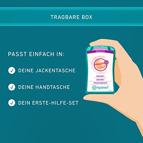 Compeed Herpesbläschen Patch - mit Applikator – für beschleunigte Wundenheilung – gegen Herpes im Gesicht, 15 Patches