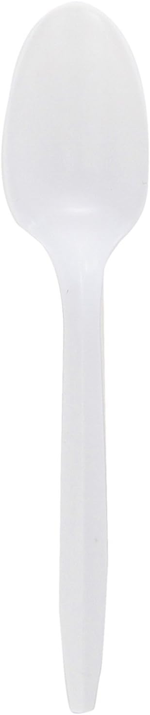 nuine Joe GJO20002 Polypropylene Medium-Weight Spoon, White