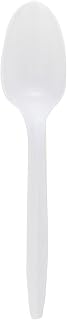 Genuine Joe GJO20002 1000 Pack White Polypropylene Medium-Weight Disposable Spoons - Bulk Value Pack