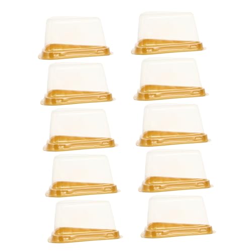 SHOWERORO 100pcs Cake Box Plastic Cake Stand Single Cake Slice Holder Takeaway Cake Slice Boxes Transparent Cheesecake Container Cheesecakes Triangle Cake Container Disposable The Pet Bread