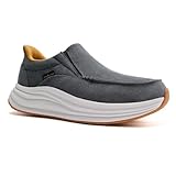 Orthopedic Shoes for Mens: Plantar Fasciitis Orthotic Flat Feet Supportive High Arch Boat Shoes, Comfortable Outdoor Indoor Tennis Work Slip On Canvas Fashion Sneakers Denim Size 11