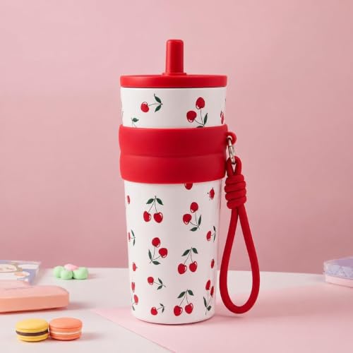 Image of STARFLYER Stylish Reusable Drinking Cup for Water, Juice & Cold Beverages | Portable Travel for Home, Office & Daily Use. (700ml-Red and White)