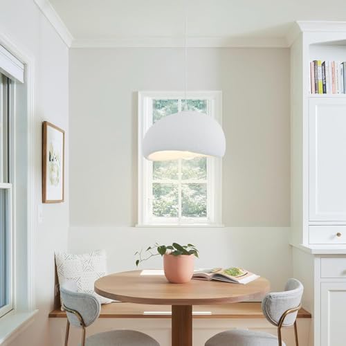 Image of Modern Dome Pendant Light, White Semi-Sphere White Resin Hanging Lamp, Home Deco Living Room Ceiling Light Fixture, 30cm (Mini-Dome)