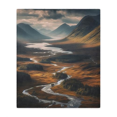 Glen Etive Highland Landscape Cozy Blanket - Embrace Nature's Serenity