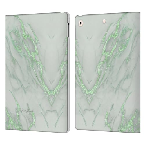 Étui portefeuille en cuir pour iPad 10.2 Nature Magick Vert Marbre Métallique