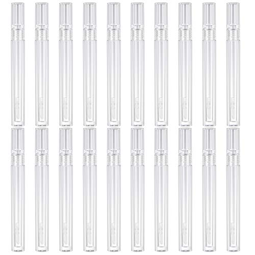 STSUNEU 20 Pieces Transparent Empty Lip Gloss Tubes with Wand, 1.6 ml Plastic Refillable Mini Lipstick Bottles Containers DIY Lip Gloss Cosmetic