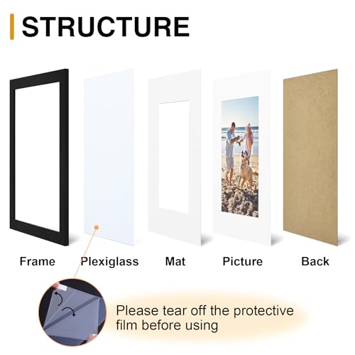 decorUhome 8x10 Picture Frame, Display Pictures 5x7 with Mat or 8x10 without Mat, Wall & Tabletop Display Photo Frame, Black, 2 Pack image 4