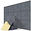 Zelfklevende akoestische panelen, 12 stuks Geluidsabsorberende wand met hoge dichtheid voor wanddecoratie en akoestische behandeling, Afgeschuinde rand akoestisch schuim (30x30x0,9cm