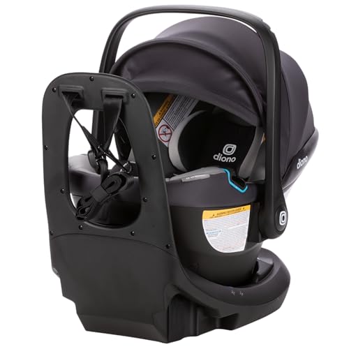 Diono LiteClik30 XT SafePlus Infant Car Seat and Base, Rear-Facing for Infants 4-30lbs, SafePlus Engineering, with Infant Insert, UPF 50+ Sunshade (Gray Glacier Frost)