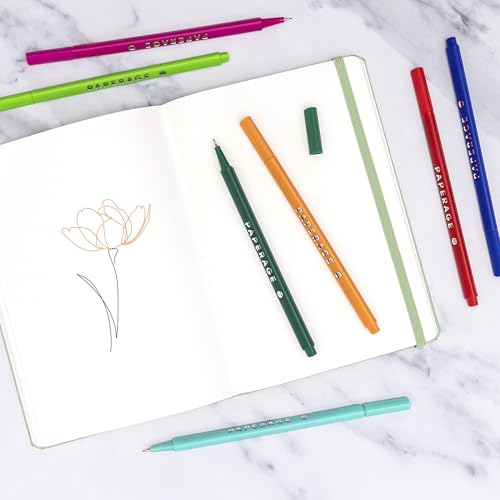 Image of PAPERAGE Blank Journal Notebook, (Turquoise), 160 Pages, Medium 5.6 in x 8 in - 100 GSM Thick Paper - Hardcover Journaling Notebook for Work, School, Note Taking or Sketching