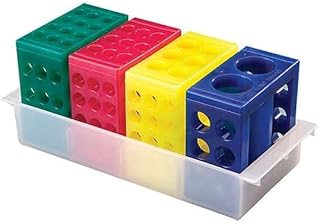 Cole-Parmer Essentials 4-Way Modular Tube Rack w/Tray, PP, Assorted Colors