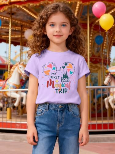 Image of Magical Shirts for Girls Animal Kingdom Shirt Kid Magic Princess T Shirt Castle Graphic Tees Summer Short Sleeve Tops
