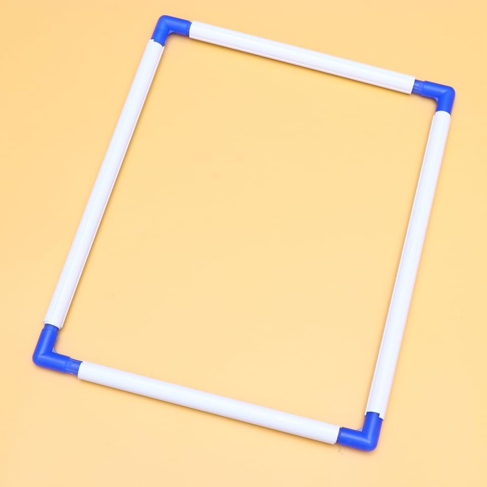 TEHAUX Embroidery Frame 15.74In Plastic Clip Square Frame for Cross Stitch Quilting Needlepoint and Embroidery Portable Quick Assembly Hoop for Home Crafting and Travel Use