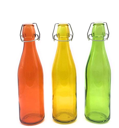 Image of LUCID.We Build Relations Hygienic Leak Proof Beverage Glass Bottle 1L for Fridge with airtight Cap, Best Suitable for Milk, Juice, Water. (4 Glass Bottles)