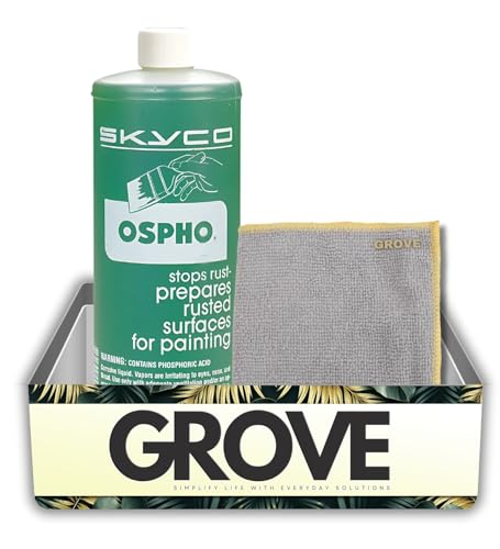 Ospho Rust Treatment for Metal Bundle with Microfiber Auto Cleaning Cloth – Rust Converter Creates Paint-Ready Base for Interior and Exterior Metal Surfaces – Gift Set (2 Items)