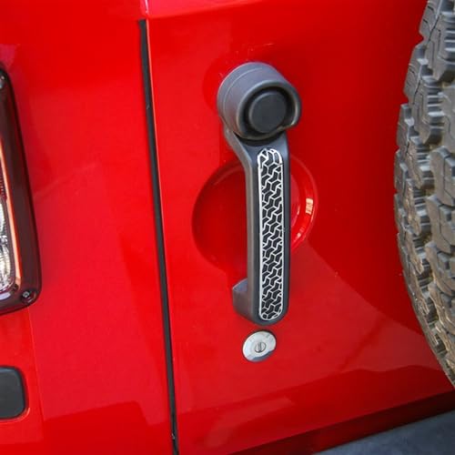 Garnitures de poignées ABS rouge pour Jeep Wrangler 2007+ masquer rayures - 6