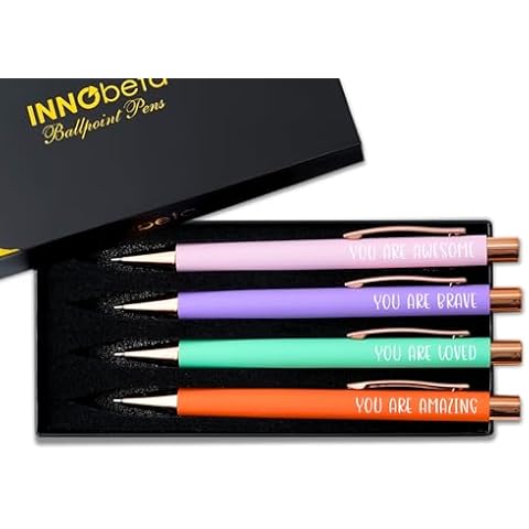 InnoBeta Inspirational Pens Gifts for Women, Fancy Ballpoint Pen Set of 4, Motivational Thank You Gifts Pens for Women for Birthday, Christmas Cover