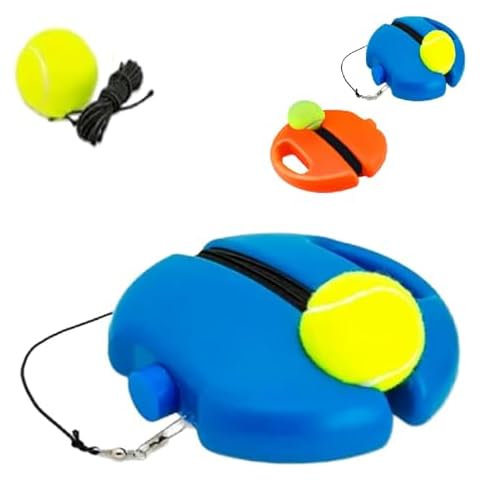 Giroayus Bounce Back Tennis Ball, 2025 New Tennis Ball Attached to String Bounce Back,Tennis Trainer Rebound Ball with String (Blue) Cover