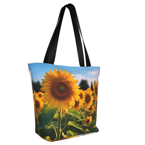 Sunflower garden Print Comfortable Shoulder Bag Summer HandbagTravel Beach Work Daily Use Versatile Carry2