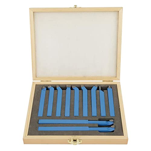 Set di Utensili per Tornio in Metallo Duro, 11 Pezzi, per Tornitura, Fresatura, Saldatura e Taglio