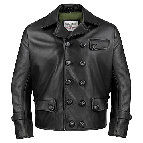Veste aviateur Marseille cuir taureau noir Noble House blouson motard chaud homme