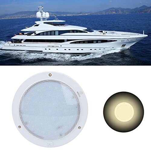 Plafoniera rotonda 42LED 12V 9W 840LM ad alta luminosità per casa barca(Warm white light)