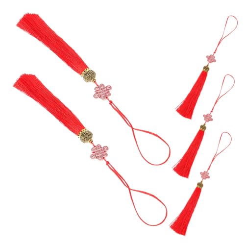 HAKIDZEL 5個新年を迎えるための赤い結びタッセルペンダント 車 家 オフィス用装飾 華やかで特別なプレゼントに お祝いやお守りにも