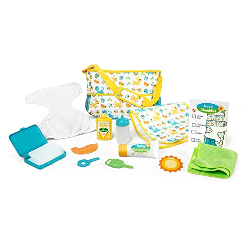 Melissa & Doug Mine To Love Travel Time Play Set For Dolls With Diaper Bag, Bottle, Sunscreen, More (17 Pcs) - Baby Doll Accessories, For Kids Ages 3+ #TOP6