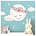 Little Deco, decorazione da parete per cameretta dei bambini, motivo con luna, nuvole e stelle, fiori, autoadesiva, DL264