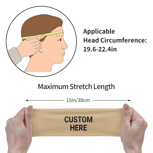 Image of Custom Sports Headband Custom Sweatband Bandana Add Your Image Logo Text Number. Bulk Custom Men Or Women Moisture Wicking Ventilate Elastic ﻿Headband