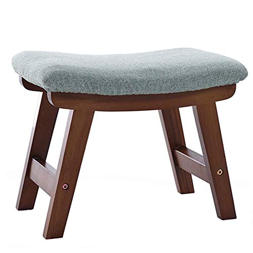Reposapiés pequeño de sofá, taburetes otomanos de tela y madera para salón 2