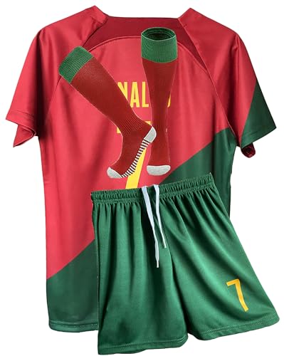 Boys Soccer Jerseys Training Uniform Soccer Jerseys for Kids Youth Soccer Fans Jerseys Gift Kit Set (US, Age, 4 Years, 5 Years, Red)